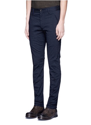 Front View - Click To Enlarge - ZIGGY CHEN - Chalk stripe wrinkled pants
