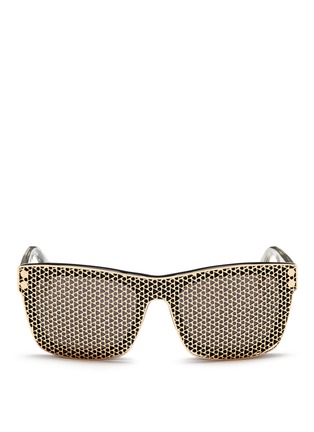 Main View - Click To Enlarge - HAZE COLLECTION - 'Shield' cutout overlay sunglasses