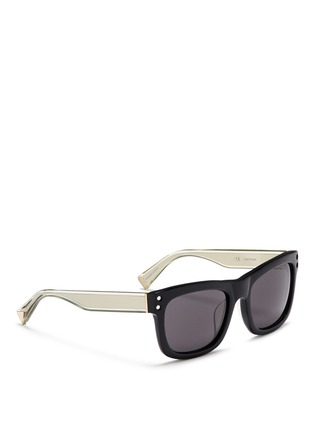 Figure View - Click To Enlarge - HAZE COLLECTION - 'Shield' cutout overlay sunglasses