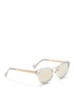 Figure View - Click To Enlarge - HAZE COLLECTION - 'Edge' contrast temple mirror sunglasses