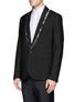 Front View - Click To Enlarge - MC Q - Marble print trim tuxedo jacket