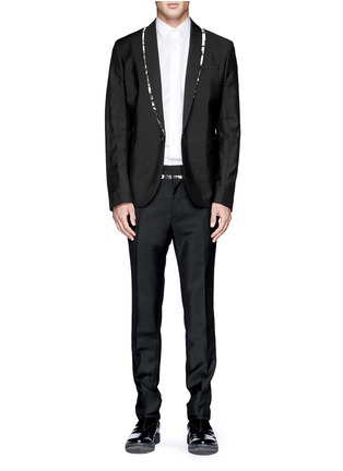 Figure View - Click To Enlarge - MC Q - Marble print trim tuxedo jacket