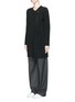 Front View - Click To Enlarge - THEORY - 'Nyma K' felted wool angora blend collarless coat