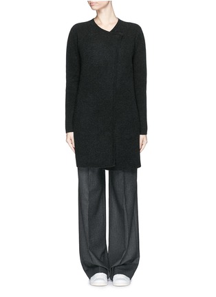 Main View - Click To Enlarge - THEORY - 'Nyma K' felted wool angora blend collarless coat