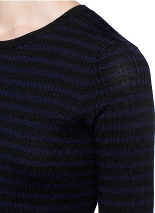 Detail View - Click To Enlarge - THEORY - 'Mirzi S' stripe Merino wool sweater