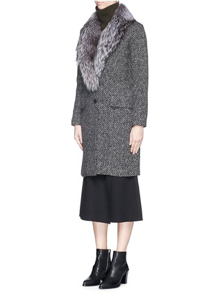 Front View - Click To Enlarge - THEORY - 'Sekary FC' fur collar coat