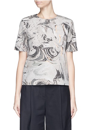 Main View - Click To Enlarge - THEORY - 'Arane' geode print crepe de Chine top