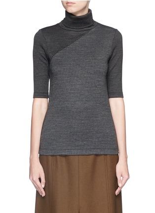 Main View - Click To Enlarge - THEORY - 'Taj' contrast houndstooth turtleneck sweater