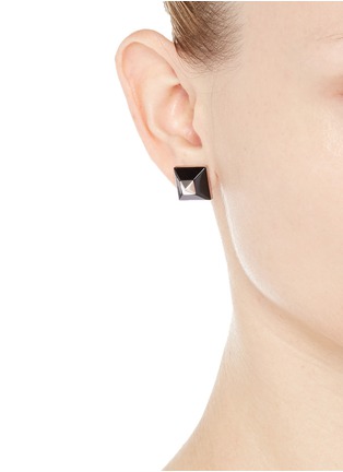 Figure View - Click To Enlarge - GIVENCHY - Plexiglas pyramid stud earrings