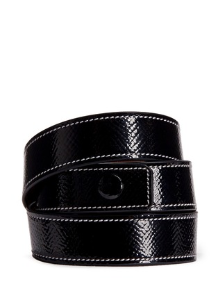 Back View - Click To Enlarge - GIVENCHY - 'Obsedia' triple wrap coated leather bracelet