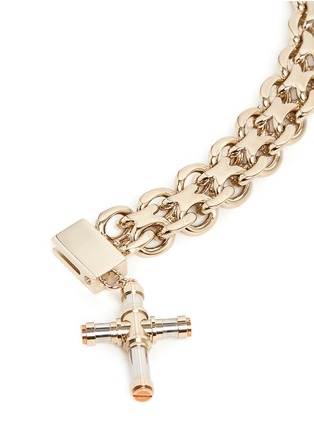 Detail View - Click To Enlarge - GIVENCHY - Cross charm curb chain bracelet