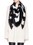 Figure View - Click To Enlarge - GIVENCHY - American flag print wool-silk scarf