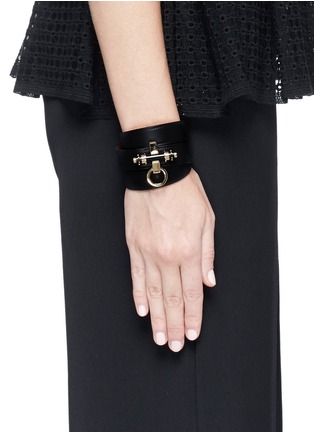 Figure View - Click To Enlarge - GIVENCHY - 'Obsedia' stud triple wrap leather bracelet
