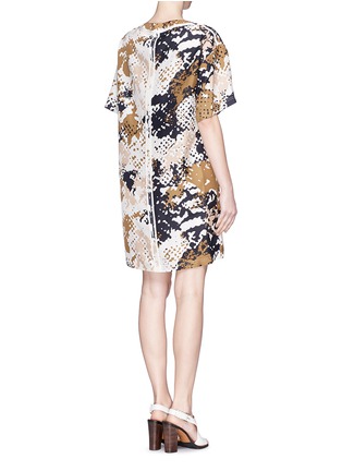 Back View - Click To Enlarge - RAG & BONE - 'Chester' mosaic camouflage print silk dress