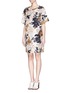 Figure View - Click To Enlarge - RAG & BONE - 'Chester' mosaic camouflage print silk dress