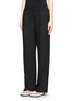 Front View - Click To Enlarge - ALEXANDER WANG - Snap button outseam wide leg pants