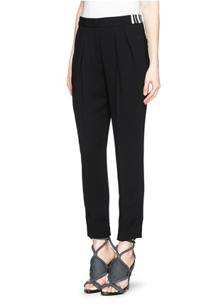 Front View - Click To Enlarge - ALEXANDER WANG - Barcode back waistband cropped pants