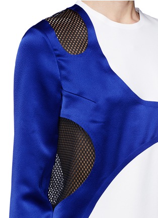 Detail View - Click To Enlarge - ALEXANDER WANG - Mesh insert colourblock sheath dress