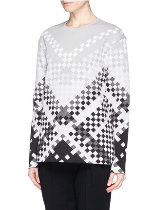 Front View - Click To Enlarge - ALEXANDER WANG - Woven pattern intarsia knit sweater