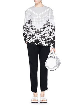 Figure View - Click To Enlarge - ALEXANDER WANG - Woven pattern intarsia knit sweater