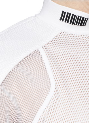 Detail View - Click To Enlarge - ALEXANDER WANG - Sheer mesh patchwork shirt