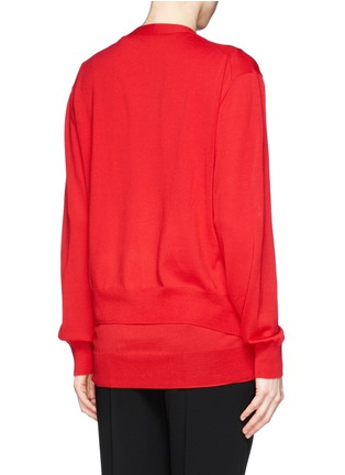 Back View - Click To Enlarge - ALEXANDER WANG - Double layer wool cardigan