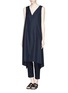 Figure View - Click To Enlarge - THE ROW - 'Vedon' silk faille tabard long sleeveless top