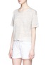 Front View - Click To Enlarge - RAG & BONE - 'Deal' cropped linen T-shirt