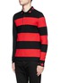 Front View - Click To Enlarge - GIVENCHY - Contrast sleeve stripe polo shirt