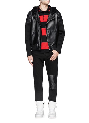 Figure View - Click To Enlarge - GIVENCHY - Contrast sleeve stripe polo shirt