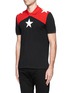Front View - Click To Enlarge - GIVENCHY - Star appliqué colourblock polo shirt