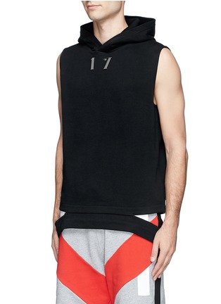 Front View - Click To Enlarge - GIVENCHY - '17' metal plate sleeveless sweatshirt