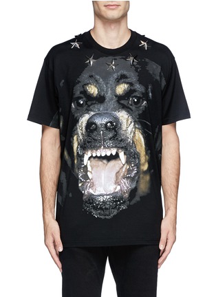 Main View - Click To Enlarge - GIVENCHY - Rottweiler print star stud T-shirt