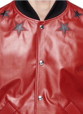 Detail View - Click To Enlarge - GIVENCHY - Star leather bomber jacket