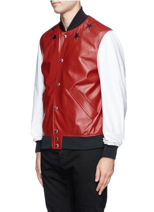 Front View - Click To Enlarge - GIVENCHY - Star leather bomber jacket