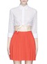 Main View - Click To Enlarge - ALAÏA - Broderie anglaise drawstring hem cropped shirt