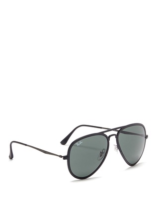 Figure View - Click To Enlarge - RAY-BAN - 'Light Ray' matte acetate aviator sunglasses