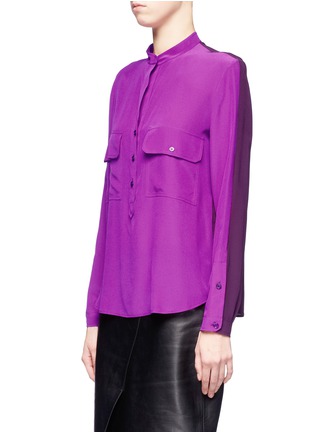 Front View - Click To Enlarge - STELLA MCCARTNEY - Contrast back silk blouse