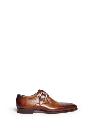 Main View - Click To Enlarge - MAGNANNI - Monk-strap eyelet cap toe shoes