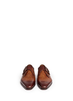 Figure View - Click To Enlarge - MAGNANNI - Monk-strap eyelet cap toe shoes