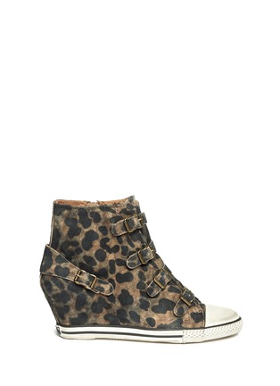 Main View - Click To Enlarge - ASH - Eagle leopard suede wedge sneakers