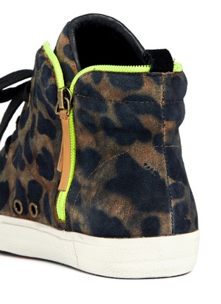 Detail View - Click To Enlarge - ASH - Leopard print neon trimmed sneakers