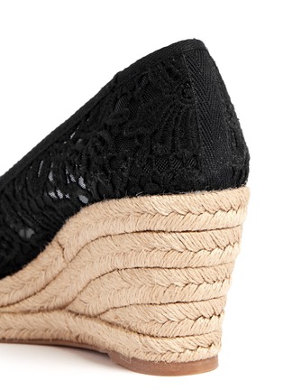 Detail View - Click To Enlarge - TORY BURCH - Jackie crochet wedge espadrilles