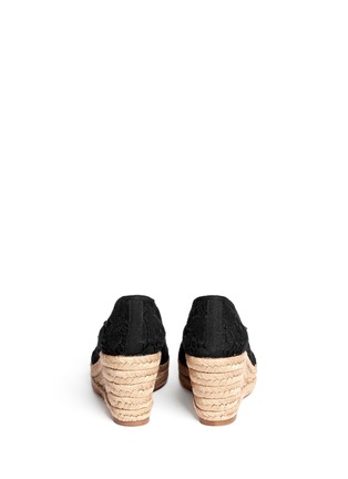 Back View - Click To Enlarge - TORY BURCH - Jackie crochet wedge espadrilles