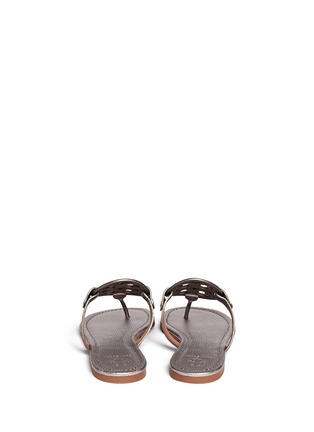 Back View - Click To Enlarge - TORY BURCH - 'Miller' metallic logo sandals