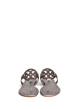Figure View - Click To Enlarge - TORY BURCH - 'Miller' metallic logo sandals
