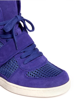 Detail View - Click To Enlarge - ASH - Cool Mesh suede wedge sneakers