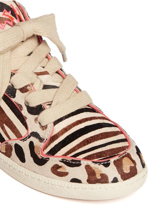 Detail View - Click To Enlarge - ASH - Zen animal print calf hair stud sneakers