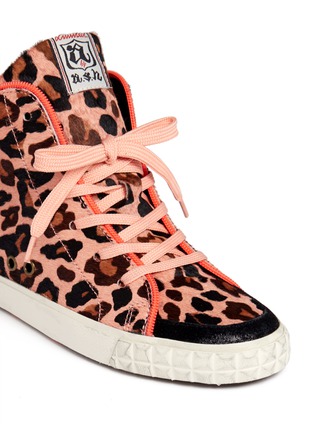 Detail View - Click To Enlarge - ASH - Leopard print neon trimmed sneakers