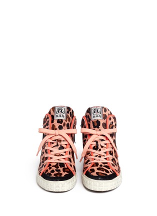 Figure View - Click To Enlarge - ASH - Leopard print neon trimmed sneakers